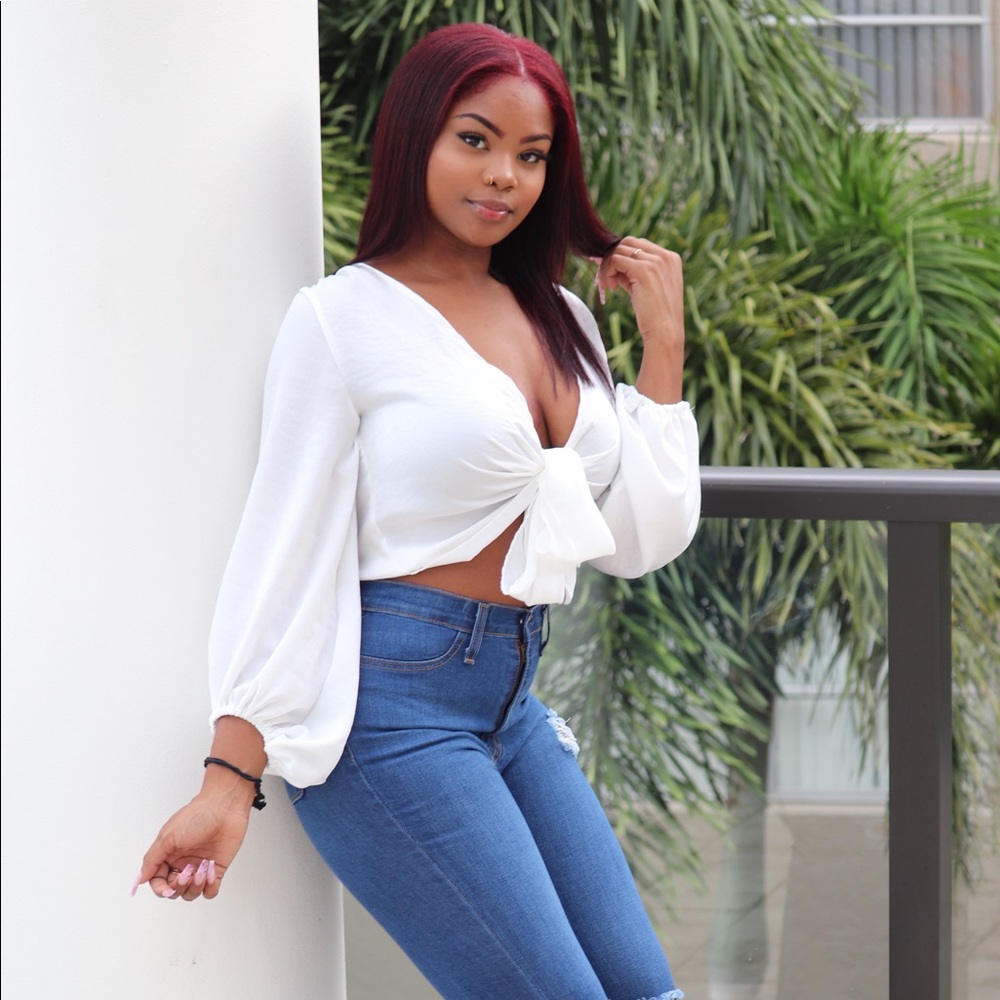 White Tie Up Blouse